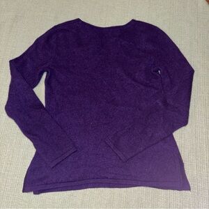 Women's Purple V-Neck Cashmere Sweater